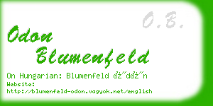 odon blumenfeld business card